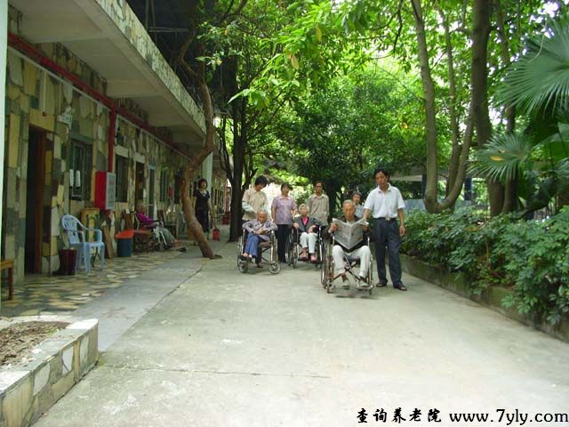 广州市天河区侨颐养老院龙洞分院老人们正在散步